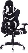 Luxe Gaming Race Chair Met Lendekussen & Hoofdkussen - Bureau Stoel - Lendekussen & Hoofdkussen - Ergonomische Racing Design Game Computer Stoel - Zwart/Wit