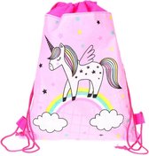Gymtas Unicorn - Eenhoorn - Rainbow - Regenboog - Rugtas - Tas - Rugzak - Gymtas - Kinderrugzak - 35cm x 28cm - Roze - Backpack for children - Pink