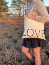 Katoenen tas naturel | Tassen dames | Shopper | Laptop tas | Love yourself
