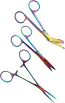 LINKSHANDIG- Verpleegkunde Scharen Set Metal Rainbow | Zorg - Zuster - Cadeau - Verpleegster - Accessoires