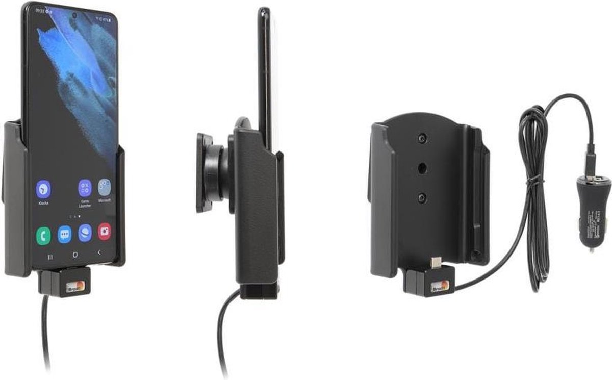 Brodit houder geschikt voor Samsung Galaxy S21 PLUS Actieve houder met 12V USB plug