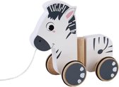 Houten trekfiguur zebra