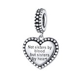 Sisters hart dangle bedel | vriendschap hart bead | Zilverana | geschikt voor Biagi , Pandora , Trollbeads armband | 925 zilver