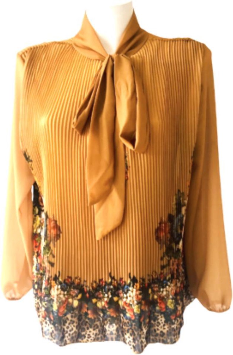 Addy van den Krommenacker Out of Africa plisse bow blouse - XL/XXL