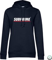 Subprime - Dames Hoodies Hoodie Stripe Navy - Blauw - Maat XXL