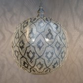 Zenza -  Hanglamp - Oosterse Lamp- Ball -Filigrain - XXL - Zilver
