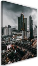 Schilderij Wolken over de stad, 2 maten, grijs, Premium print