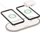 Swissten 2 in 1 Draadloze Oplader - QI Wireless Charger Geschikt voor: iPhone - Airpods - Samsung en Android smartphones - 20W - Wit