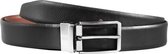 Echt lederen omkeerbare Riem - 3,3 cm breed - 110 cm lang - Leer - roterende sluiting - Zwart+Bruin