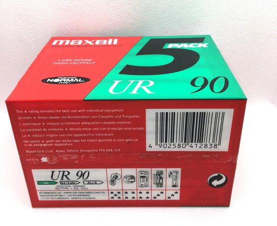 Maxell Audio cassettes UR90 cassette audiocassettes 90 min (5 stuks Maxell Audio cassettes UR90 cassette audiocassettes 90 min (5 stuks