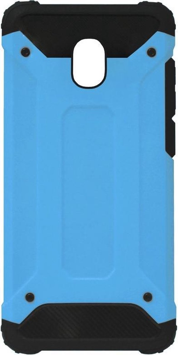 WLONS Rubber Kunststof Bumper Case Hoesje Geschikt Voor Samsung Galaxy J7 (2017) - Blauw