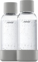Mysoda - Set van 2 herbruikbare flessen van 0.5 liter - Grijs - Geschikt voor Mysoda apparaten