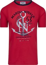Heren - T-shirt - Marina - Royale - Rood