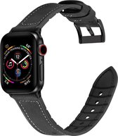 Apple watch bandje leer - Horloge bandje zwart 38 mm / 40 mm
