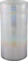 PTMD Dyana wit olieglazen vaas rond hoog maat in cm: 25 x 25 x 50 - wit