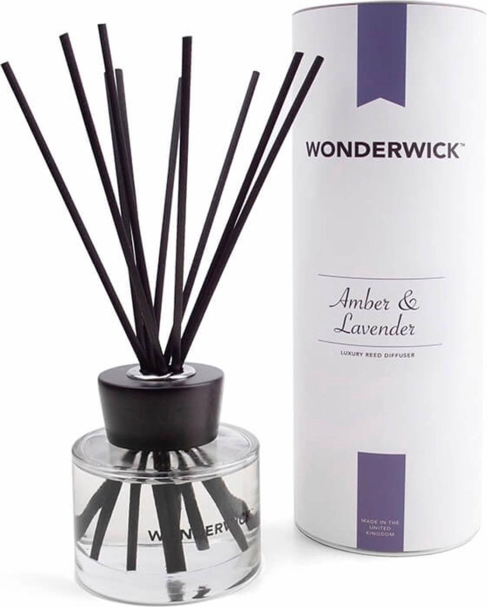 Wonderwick - geurstokjes Amber Lavender wit
