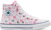 Converse Sneakers - Maat 35.5 - Meisjes - wit/roze/zilver