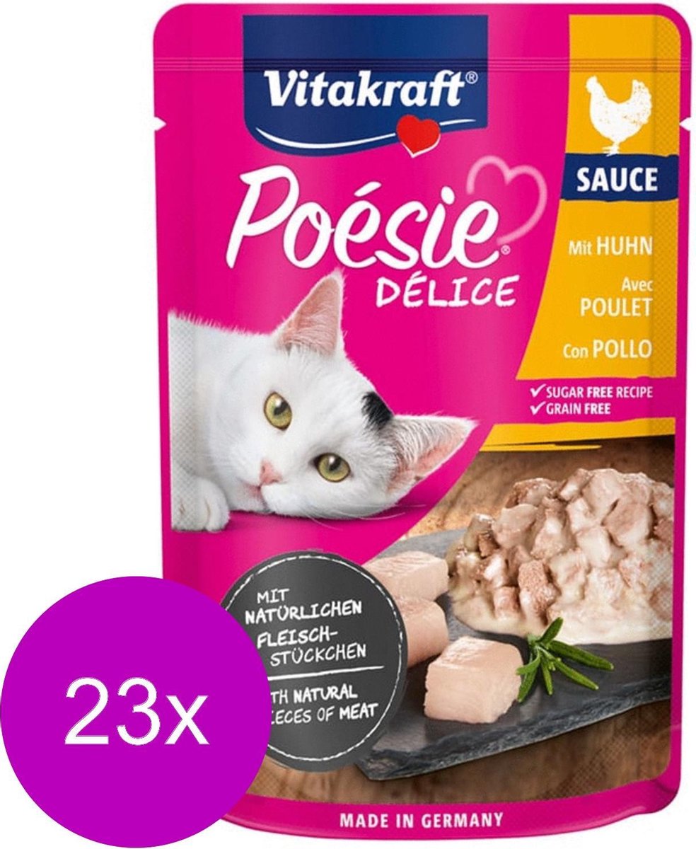Vitakraft Vitakraft Poesie Deli Sauce Pouch 85 g - Kattenvoer - 23 x Kip