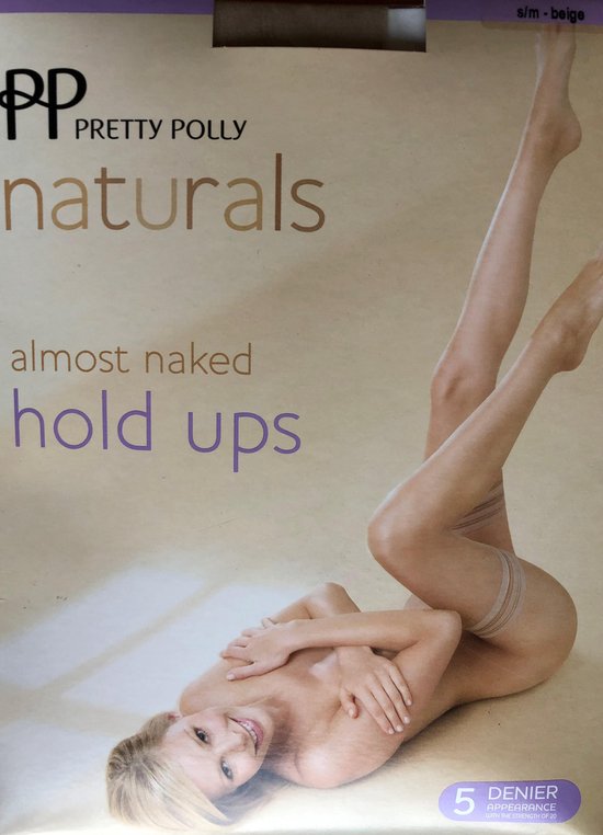 Pretty Polly Hold Ups - Naturals - Hold Up Kousen - Stay Up Kousen Dames - Almost Naked - Zomer Hold Up - 5 Den. - S/M - Bronze Glow