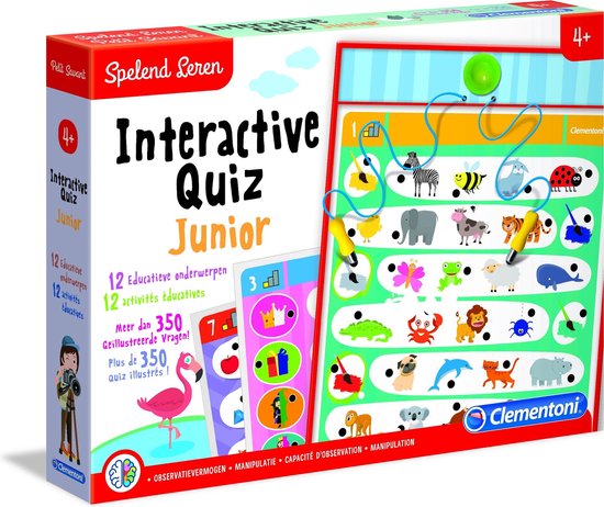Clementoni Education - Interactive Quiz Junior - Educatief Speelgoed - Kleuter Speelgoed - 4+ Jaar
