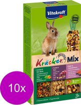 Vitakraft Dwergkonijn Krackers Noot/Bosvruchten/Groenten 3 In 1 (10 stuks)