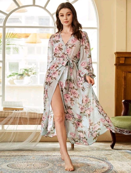 Whitney Onderhoudbaar George Stevenson MKL - Dames satijn Pyjama / Gewaad - Sexy Lingerie - Kimono/ Nachtjapon -  Elegant... | bol.com