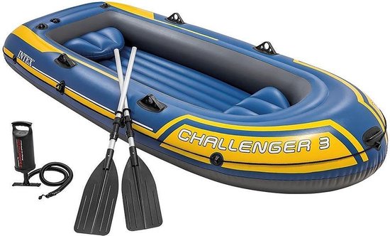 winnen Inzet manager Intex Challenger 3 Opblaasboot - 3-Persoons - Blauw/Geel | bol.com
