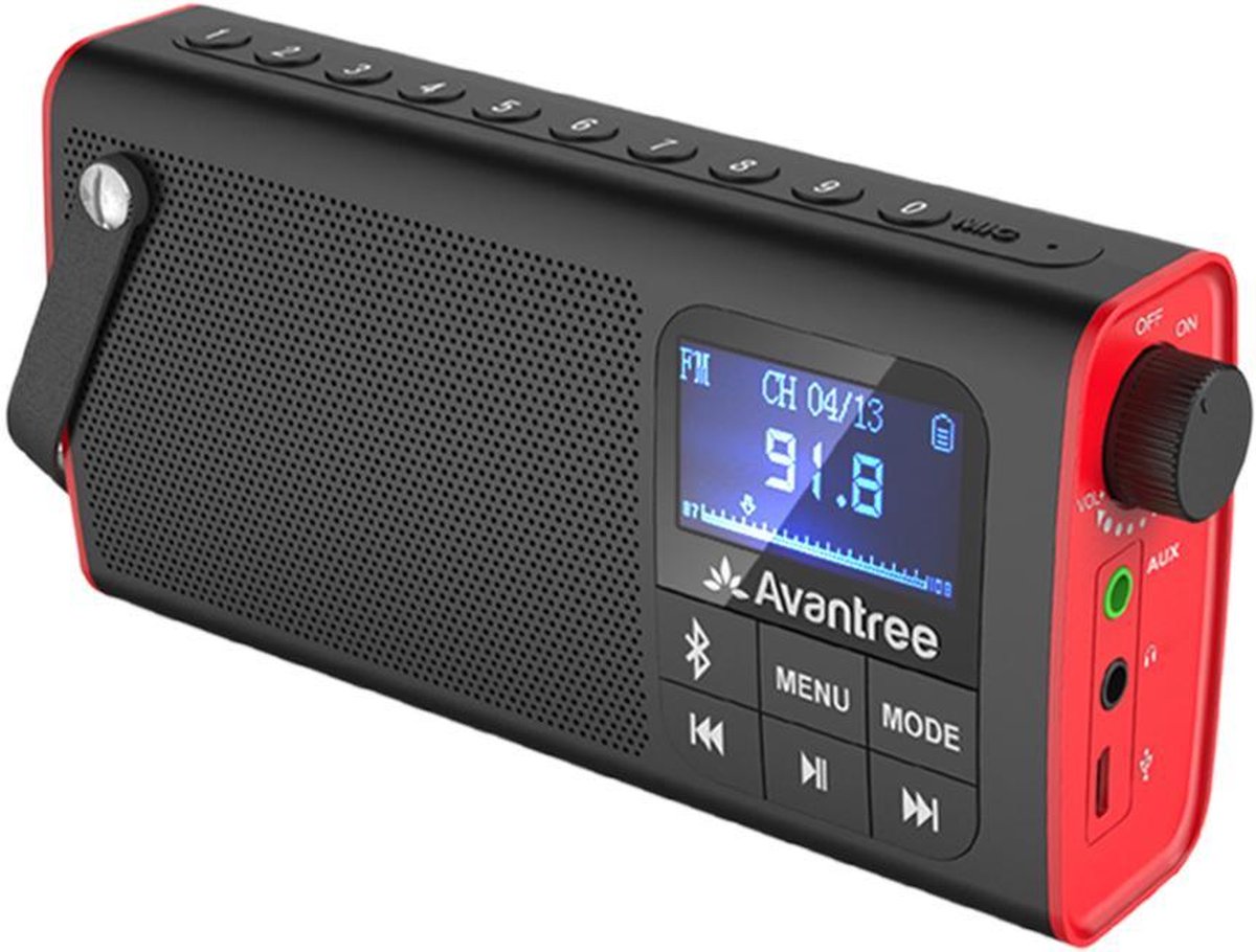 Avantree - SP850 - Portable FM Radio with Bluetooth Speaker & SD Card Player 3-in-1