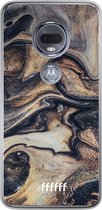Motorola Moto G7 Hoesje Transparant TPU Case - Wood Marble #ffffff