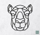 Laserfabrique Wanddecoratie - Geometrische Kameel - Medium - Zwart - Geometrische dieren en vormen - Houten dieren - Muurdecoratie - Line art - Wall art