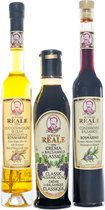 Klassieke balsamico crème - 220g, Balsamico rosemarijnsmaak - 100ml, Extra Vergin Olijfolie Rosemarijn - 100ml - Da Magreta acetaia reale