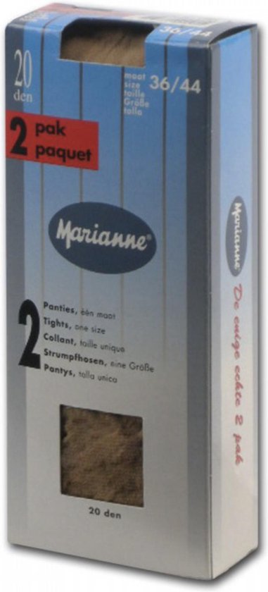 Marianne panty 20 denier -  6 pack zwart - Maat 36/44 -