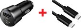 USB autolader | Power Lader 36W | Autolader met kabel | Oplader met USB-C kabel - geschikt voor Samsung S20 / S21 / S21+ / S20FE / S20+ / S20 Ultra / S10 / S9 / A51 / A41 / A42 / A12 - Met USB-C aansluiting