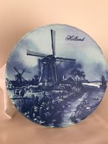 wandbord Dutch landscapes of Van Hunnik handgeschilderd decoratie bord keramiek Delfts blauw molen