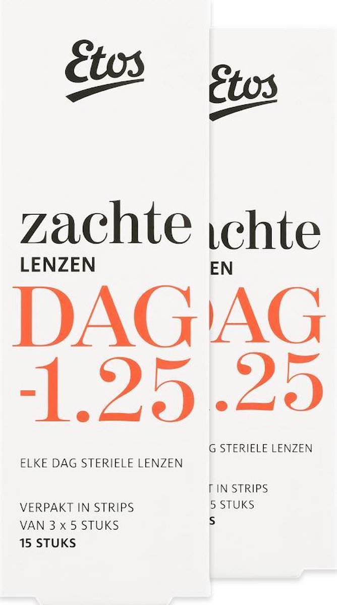 Etos Zachte Daglenzen -1,25 - 30 stuks (2 x 15)