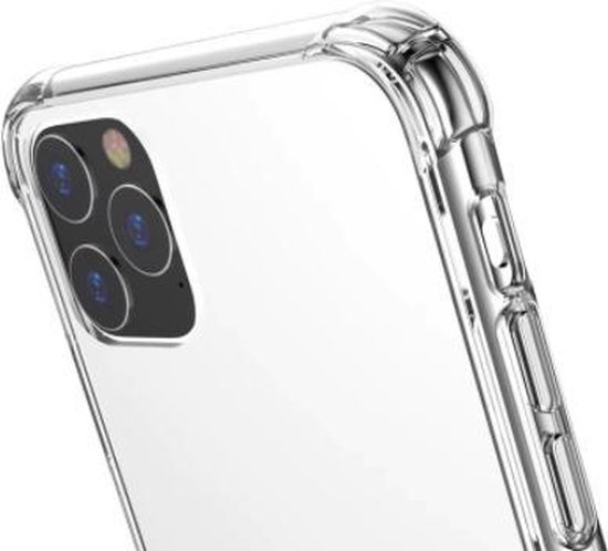 Coque transparente, détaillée sur le dos d'un iPhone 11 avec double appareil photo.