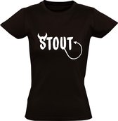 Stout dames t-shirt | ondeugend  | gek | duivel |  Zwart