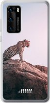 Huawei P40 Hoesje Transparant TPU Case - Leopard #ffffff