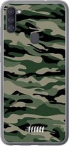 Samsung Galaxy A11 Hoesje Transparant TPU Case - Woodland Camouflage #ffffff
