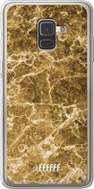 Samsung Galaxy A8 (2018) Hoesje Transparant TPU Case - Gold Marble #ffffff