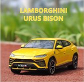 Lamborghini Urus Kleur : Geel -  1:24  - Modelauto - Schaalmodel - Miniatuurauto - Miniatuur voertuig - Jongens cadeau