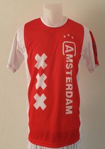 Amsterdam voetbaltenue - Imitatie Voetbal Shirt + Broek Set - Thuistenue Ajax Amsterdam Fan Shirt en broek - Maat: 140