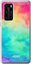 Huawei P40 Hoesje Transparant TPU Case - Rainbow Tie Dye #ffffff