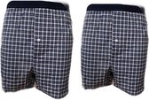 Embrator 2-stuks mannen Boxershort geruit blauw/wit/lichtblauw 4XL