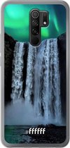 Xiaomi Redmi 9 Hoesje Transparant TPU Case - Waterfall Polar Lights #ffffff
