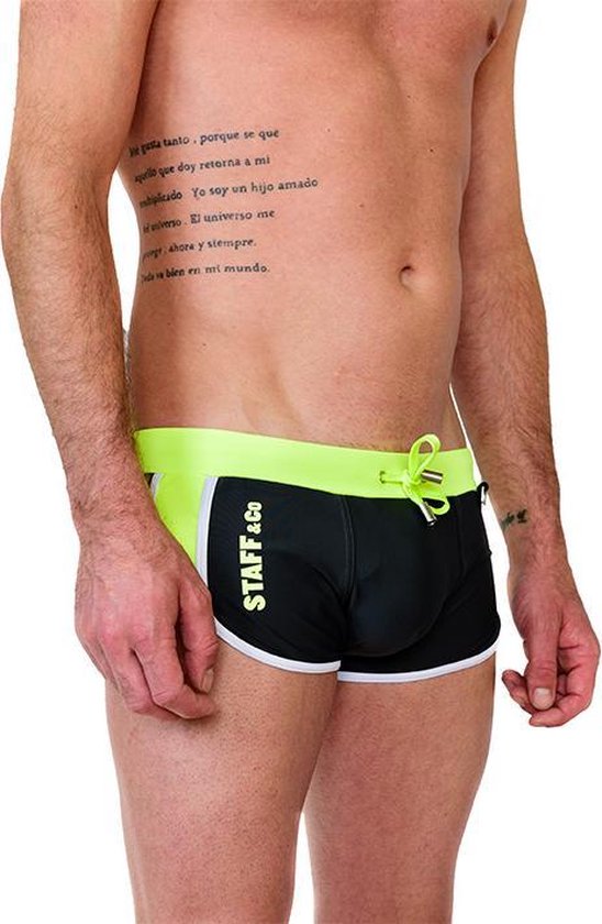MAILLOT DE BAIN / MAILLOT DE BAIN TRUNK NEGRO Y AMARILLO, taille XXL
