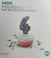 Ballon aluminium / Ballon numéroté - Argent - Chiffre 4-11,5 cm