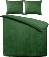 Velvet Dekbedovertrek - Groen - Lits Jumeaux - 240 x 200/220 cm