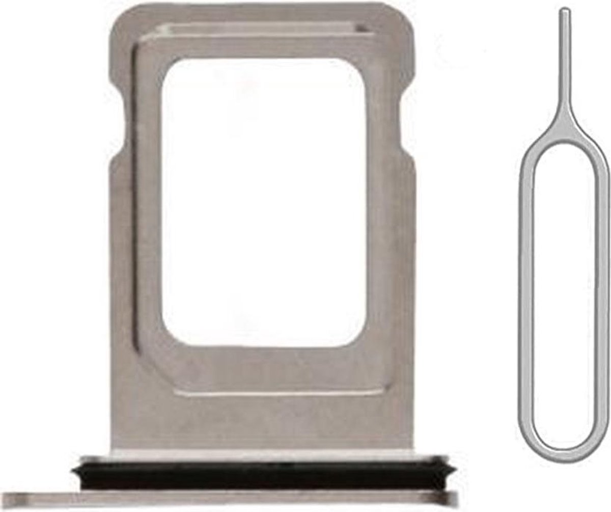 Voor iPhone 11 PRO / 11 PRO MAX single simkaart houder - zilver
