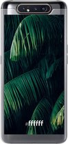 6F hoesje - geschikt voor Samsung Galaxy A80 -  Transparant TPU Case - Palm Leaves Dark #ffffff